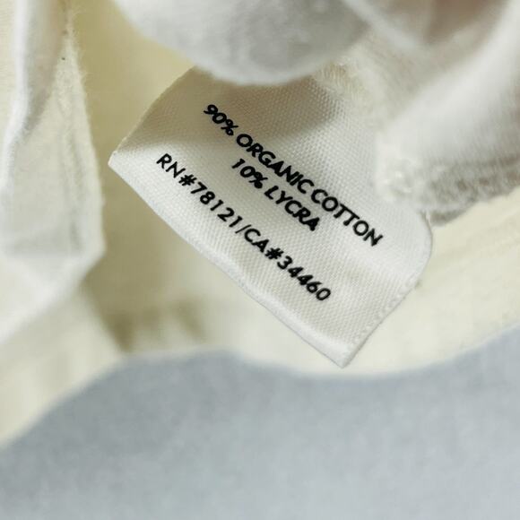 EILEEN FISHER Tank Top M Organic Cotton Stretch Jersey Scoop Neck Off White USA - Picture 9 of 12